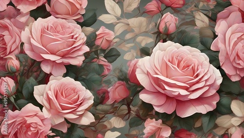 pink roses background