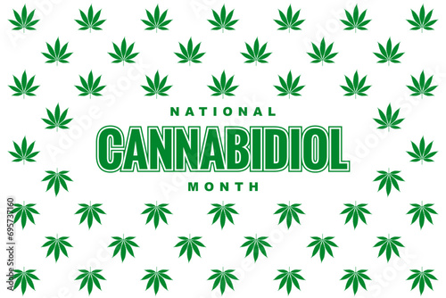National CBD Month Cannabidiol Month Holiday concept. Template for background, banner, card, poster, t-shirt with text inscription