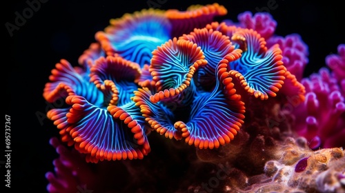 Rainbow Montipora SPS coral. Macro polyps - rare and very beautiful sps cora