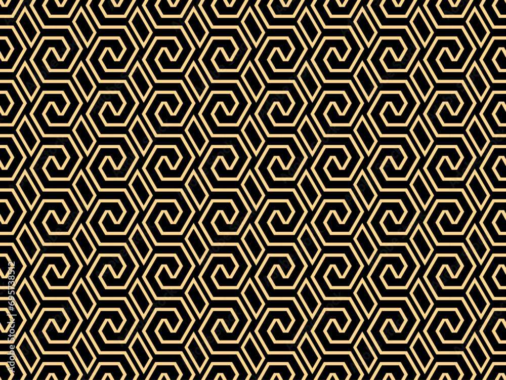 Abstract geometric pattern. A seamless vector background. Gold and black ornament. Graphic modern pattern. Simple lattice graphic design