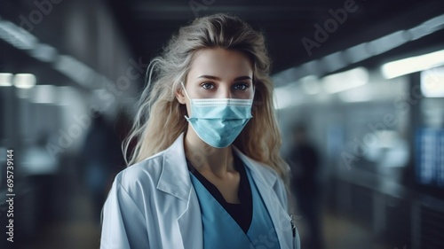 Femal doctor in hospital. Portrait image. Generative Ai