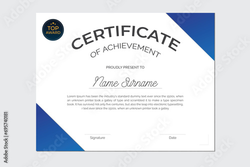 School and university certificate design and template