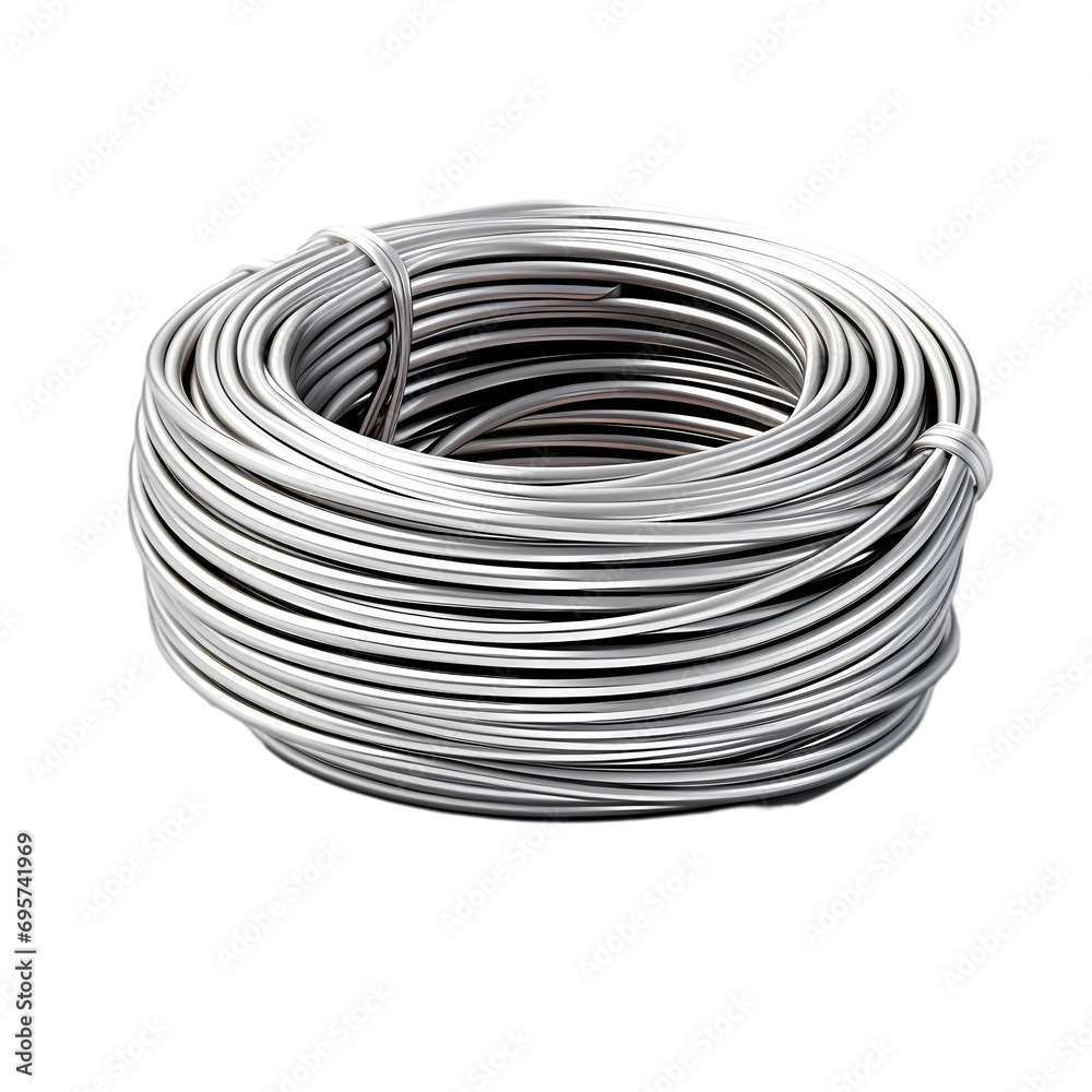 Metal wire isolated on transparent background