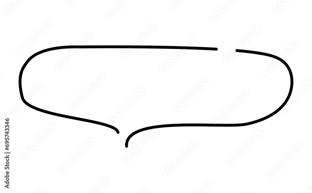 手描きの線画吹き出しイラスト 手描きの線画吹き出しイラスト