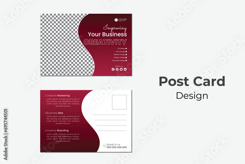 Simple post card design, marketing card, business card