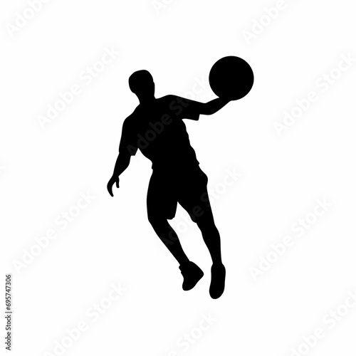 player silhouette on white background, sport sillhouette