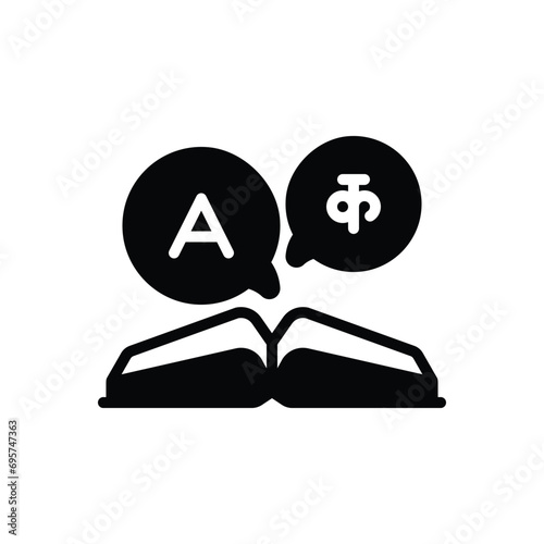 Black solid icon for language 