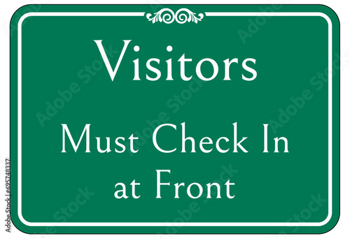 Check in sign and labels