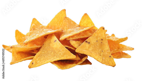 Set of mexican nachos chips - isolated on transparent background