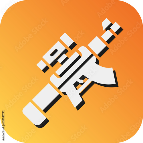 Light Machine Gun Vector Glyph Gradient Background Icon Design