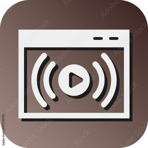 Livestream Vector Glyph Gradient Background Icon Design