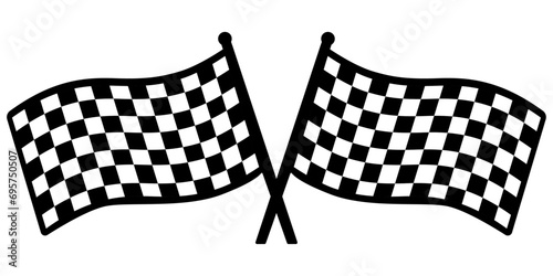 Racing flags for competitions and Formula 1 racing. Vector checkers flags, isolated illustration.