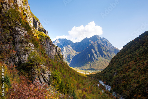 Mountains of the Albanian Alps in Autumn