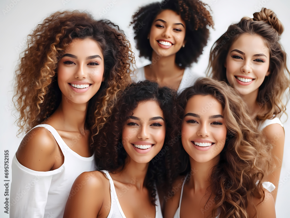 young pretty asian, caucasian, afro woman posing cheerful together on brown background, lifestyle diverse nationality people concept young pretty asian, caucasian, afro woman posing cheerful together on brown background, lifestyle diverse nationality people concept