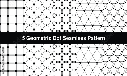 5 Geometric dot seamless pattern design.