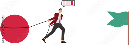 Exhaustion, Working,Battery,Drudgery,Survival,Low, Businessman