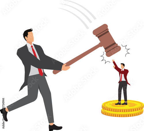 Businessman, Destruction, Punishment, Gavel, Domination, Legal System, Breaking,