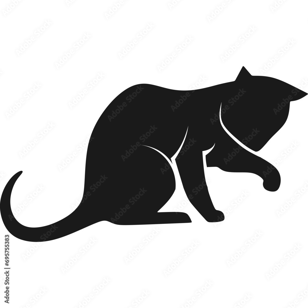 Flat Cat Silhouette