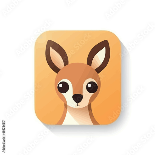 Cute animal icon. Vector illustration in flat cartoon style with shadow. © 酸 杨