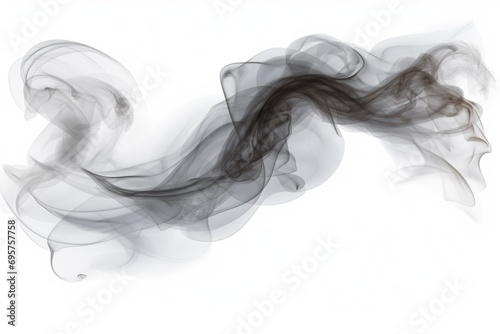 Black and white photo of smoke on a white background. Suitable for various graphic designs and artistic projects