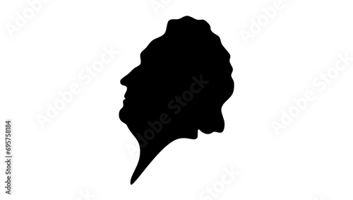 Justus von Liebig, black isolated silhouette photo