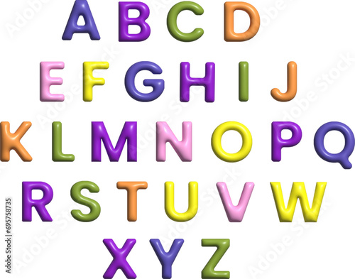 Bubble font abc alphabets colorful vector design