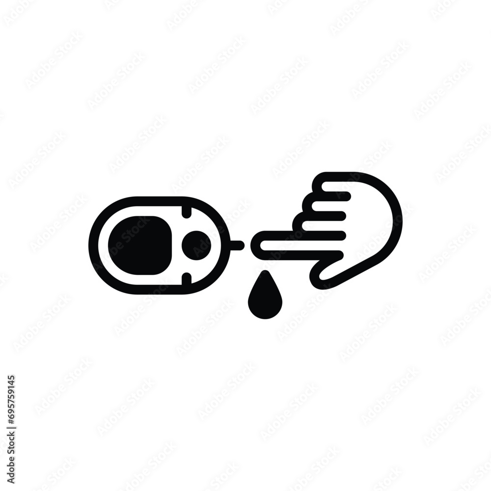Black solid icon for blood sugar Black solid icon for blood sugar