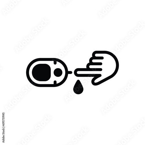Black solid icon for blood sugar 
