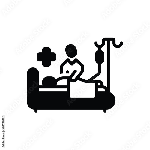 Black solid icon for treatment 