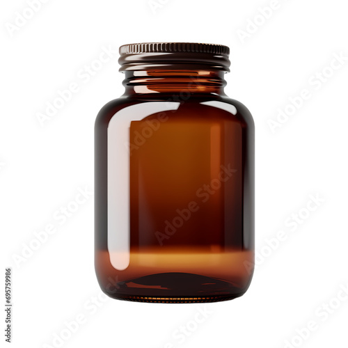 Brown medicine bottle isolated on transparent background