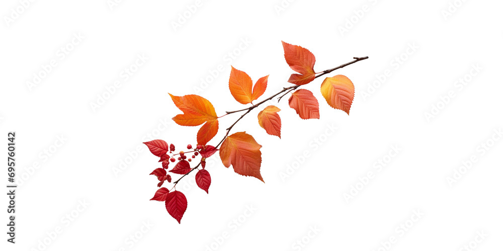 single branch with autumn leaves Artificial Intelligence Generative single branch with autumn leaves Artificial Intelligence Generative