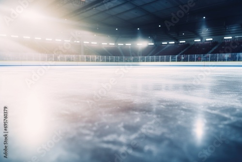 A hockey rink with a goalie stick lying on the ice. Perfect for sports-themed designs and illustrations