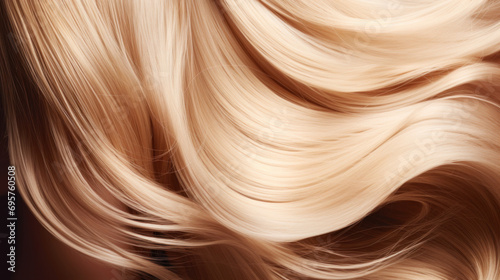Blond hair texture abstract background. Close up of blonde hair.