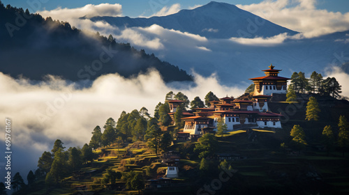 Bhutanese Mountain Serenity. photo