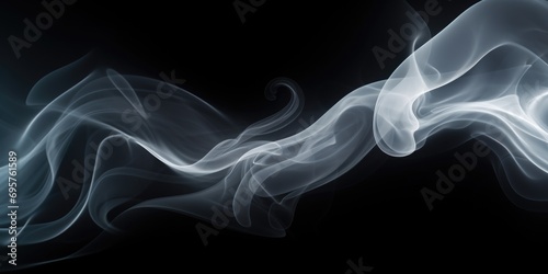 Close-up view of smoke on a black background. Versatile image that can be used for various concepts and designs