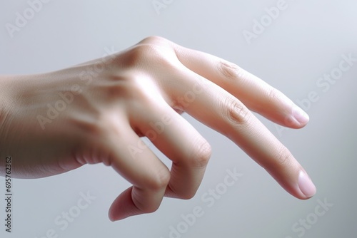 A woman's hand reaching out with her fingers. Suitable for various concepts and designs