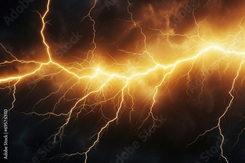 A powerful and dramatic close-up of a lightning bolt in the sky. Perfect for adding intensity and excitement to any project