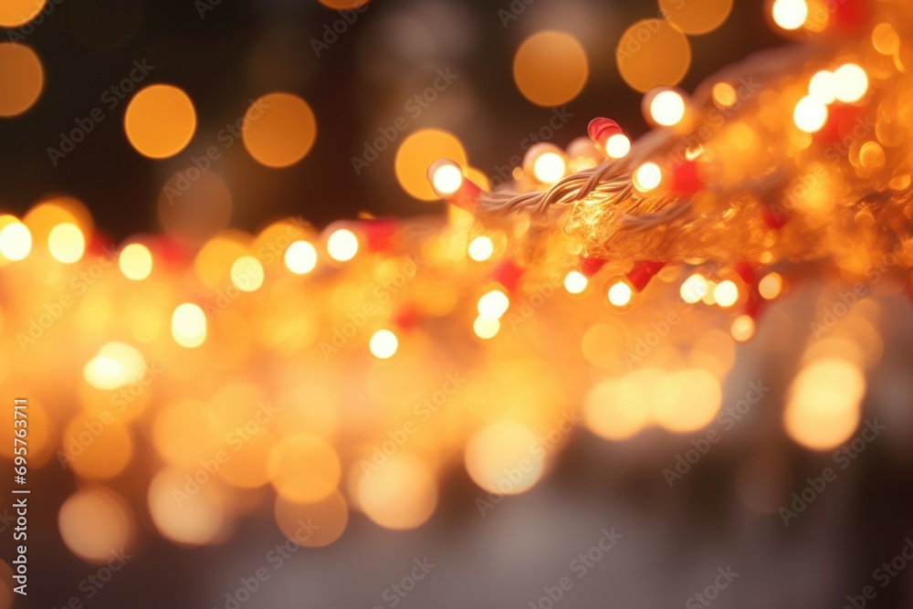 A detailed view of a string of lights. Perfect for adding a warm and cozy ambiance to any space