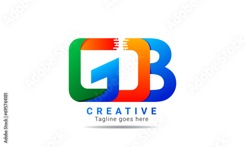 Creative GDB initial colorful logo design and template. Professional GDB letter logo design brand identity photo