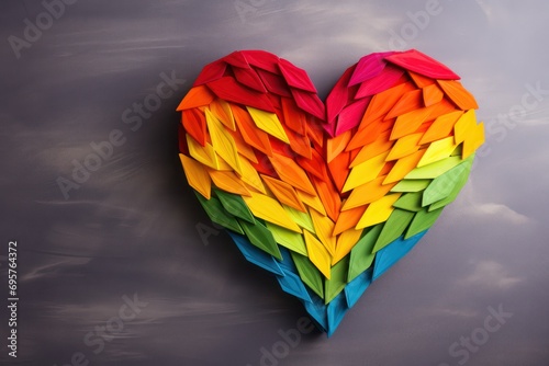 Heart in colors of the rainbow flag. Generative AI