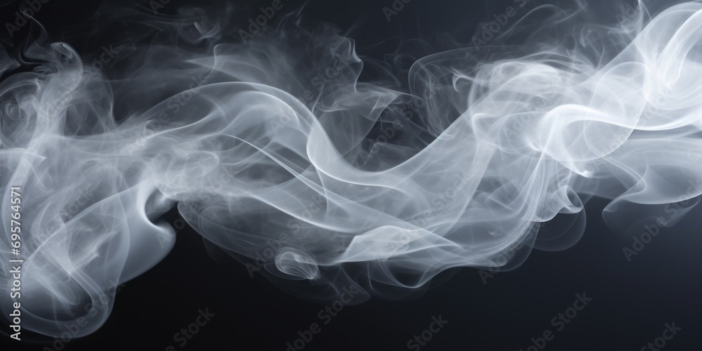 Close-up view of smoke on a black background. Suitable for use in various projects and designs