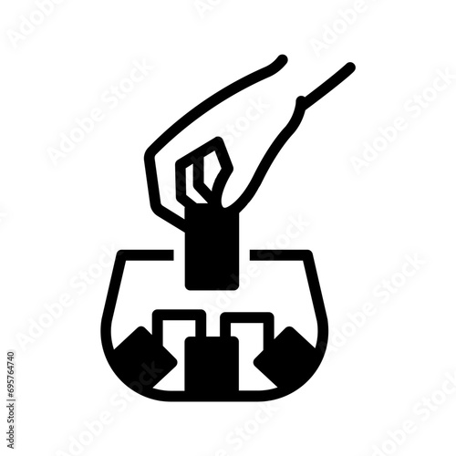 Solid black icon for Lottery