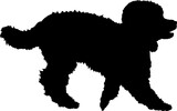 Poodle Dog silhouette Breeds Bundle Dogs on the move. Dogs in different poses.
The dog jumps, the dog runs. The dog is sitting. The dog is lying down. The dog is playing