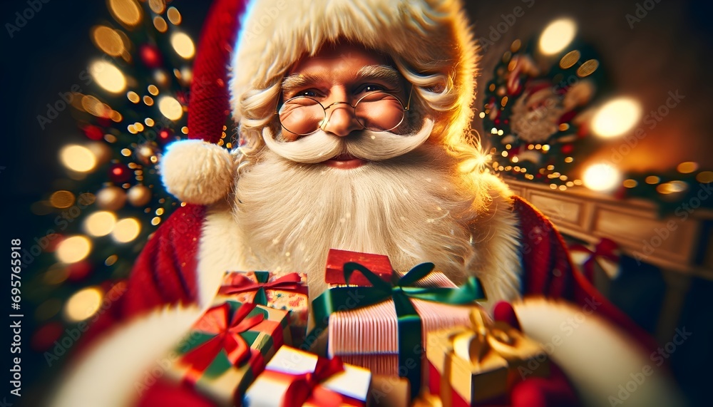 Dreaming of Santa Claus with gifts Dreaming of Santa Claus with gifts