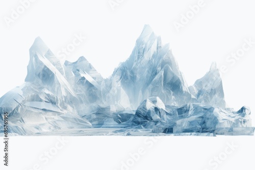A group of icebergs floating in the water. This image can be used to depict the beauty and serenity of nature © Fotograf