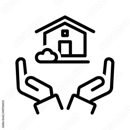 Black line icon for House