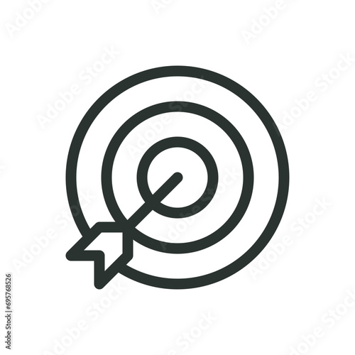 Target marketing isolated icon, business goal vector icon with editable stroke