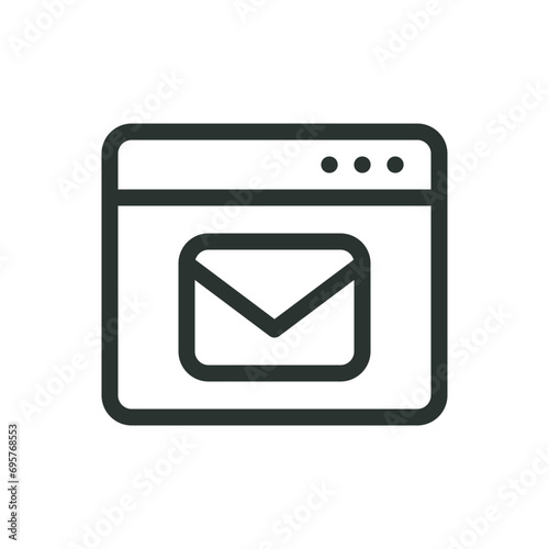 Newsletter app isolated icon, email software vector icon with editable stroke