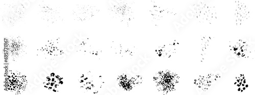 Set of abstract minimalist grunge textures, paint and brush spots