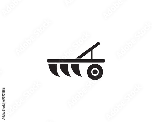 plow cultivator machine icon vector symbol design illustration